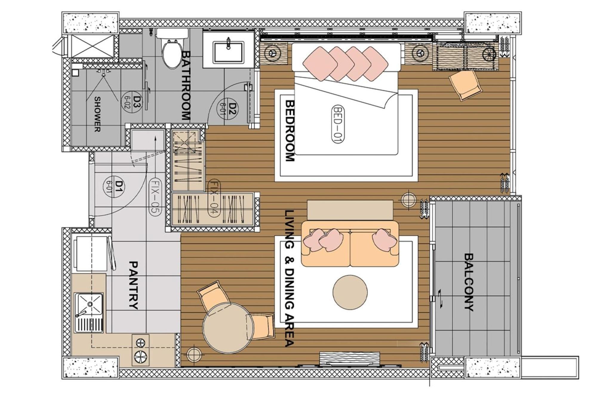 The Park Nine Hotel Suvarnabhumi Бангкок Номер фото A floor plan of a typical condominium unit